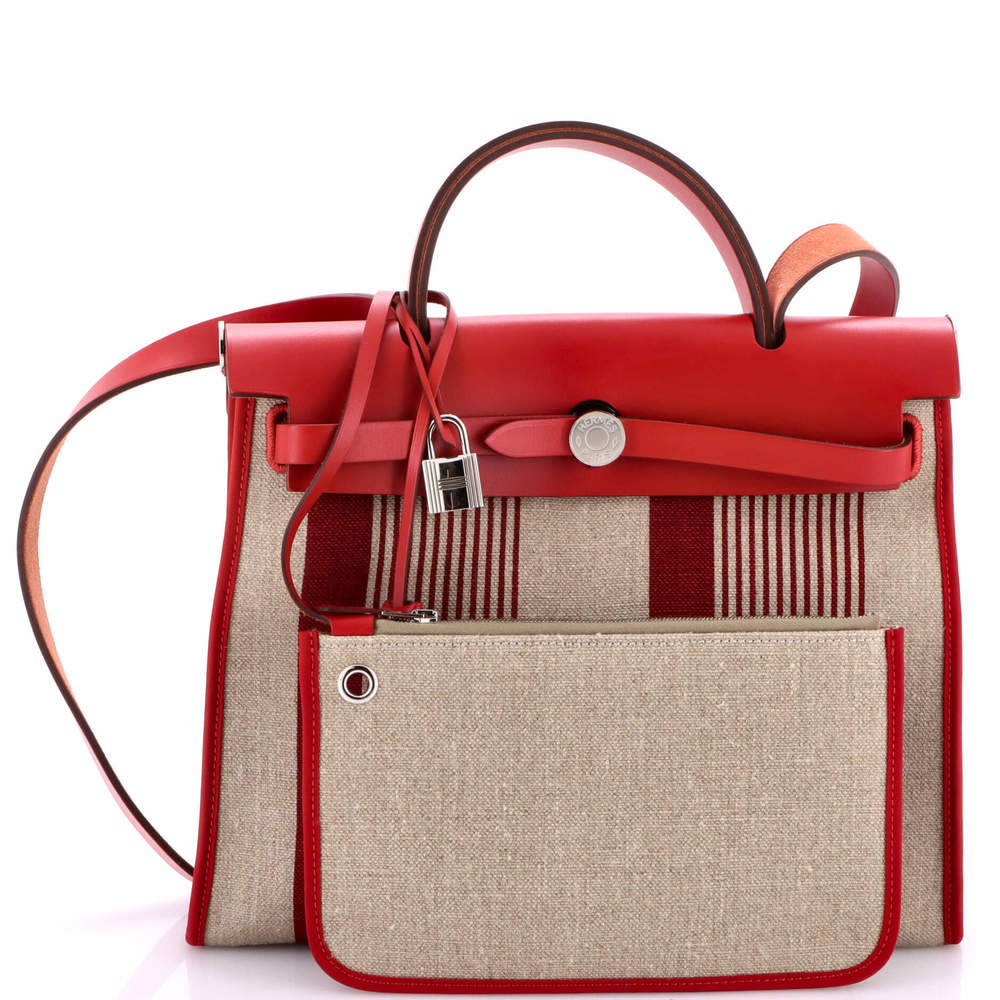 Hermes 31 Herbag Zip H Vibration Toile and Leather - Picture 2 of 7